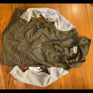 WallFlower Knit Sleeve Utility Jacket, Green